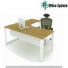 L Shape Office Table With O Metal Leg