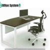 D Shape Office Table with O Metal Leg