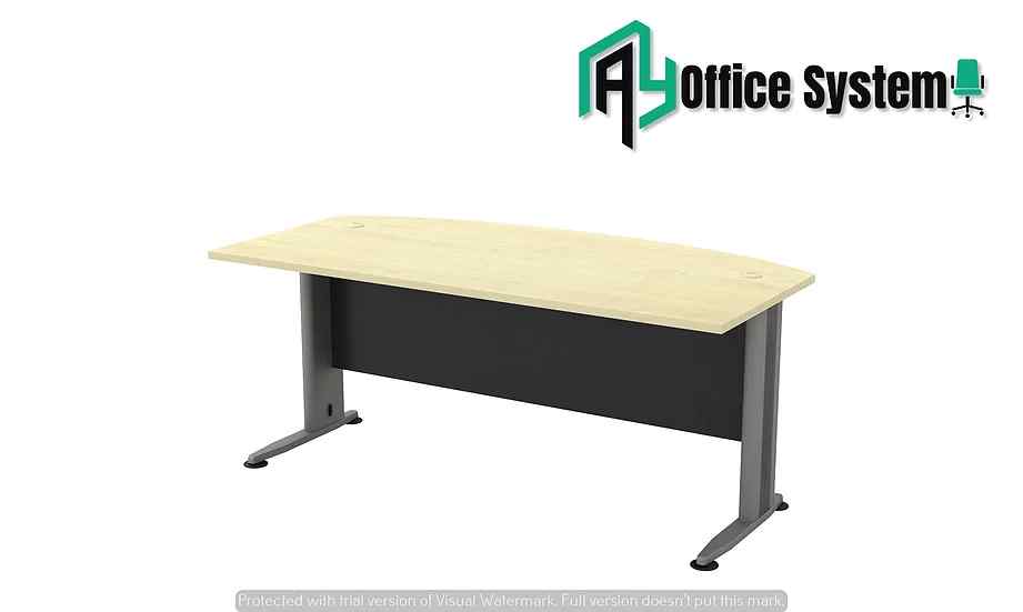 D Shape Office Table with J Metal Leg
