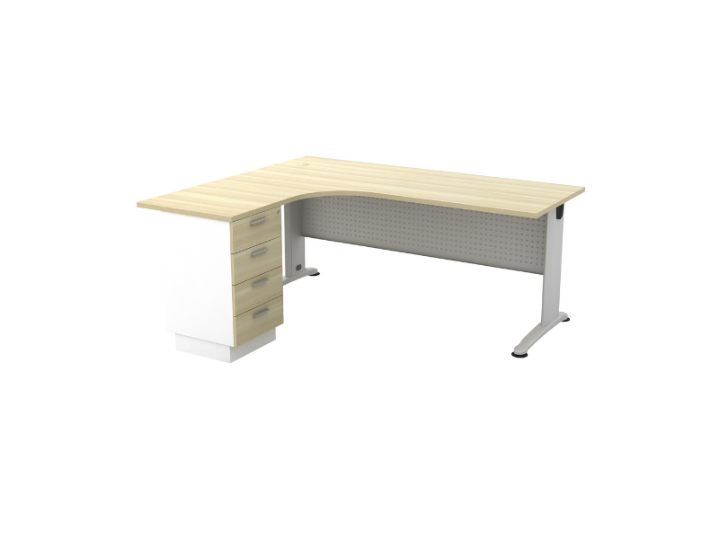 Office L Shape Desk with J Shape Metal Leg - VBL 1515-4D