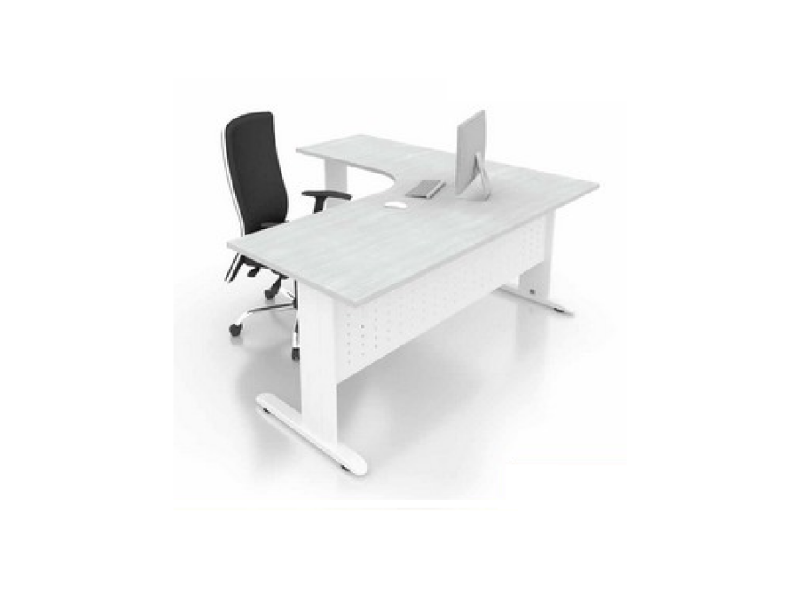 L Shape Office Table with J Shape Metal Leg - MLT 1515-J