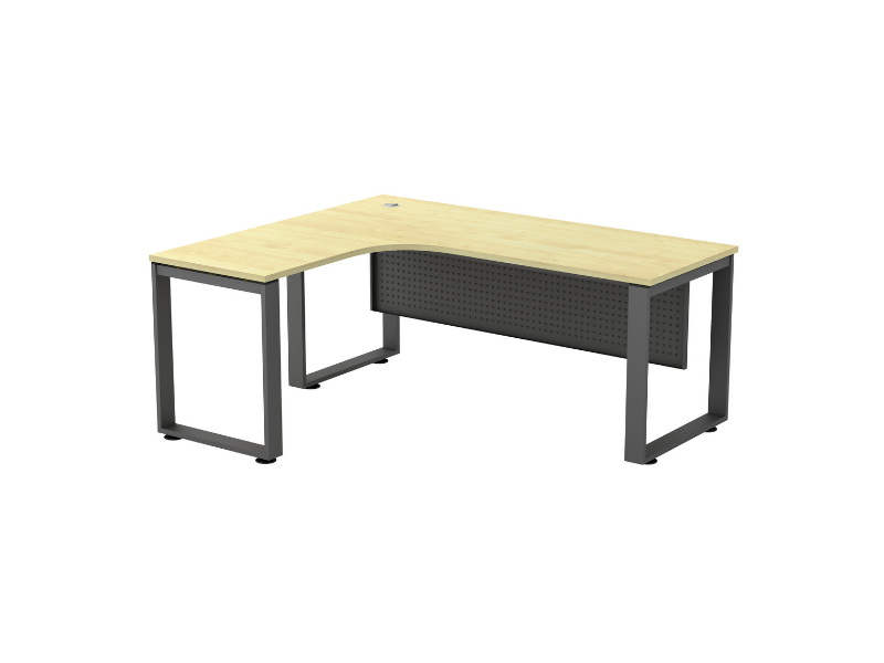 L Shape Office Table with O Shape Metal Leg - VSQL 1515