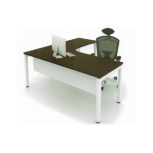 L Shape Office Table with U Shape Metal Leg - MLT 1515 - U