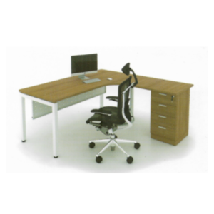 L Shape Office Table with U Shape Metal Leg - MLT 1515 - U/4D
