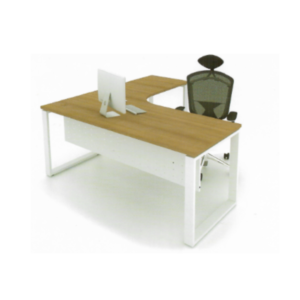 L Shape Office Table with O Shape Metal Leg - MLT 1515-O