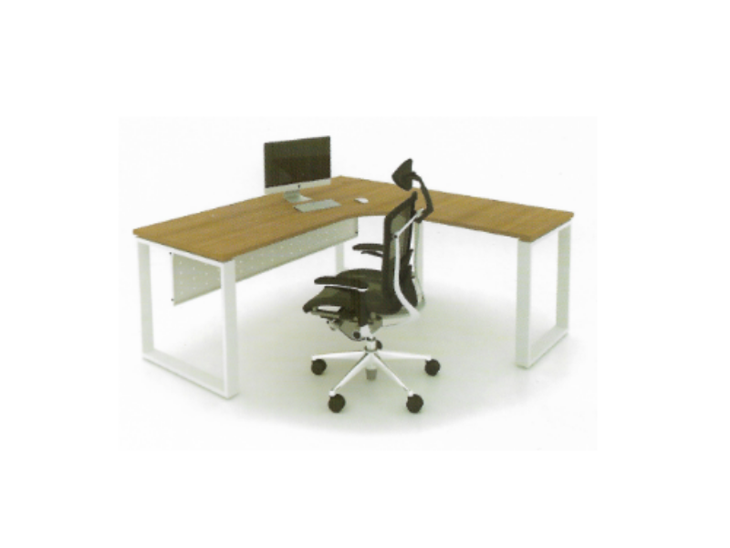 L Shape Office Table with O Shape Metal Leg - MLT 1515-O