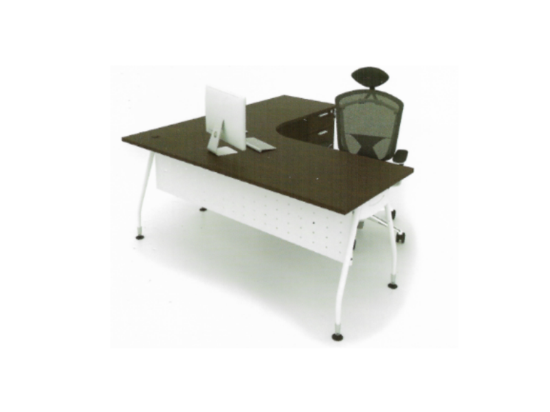L Shape Office Table V Metal Leg + 4D Pedestal - MLT 1515 - V/4D