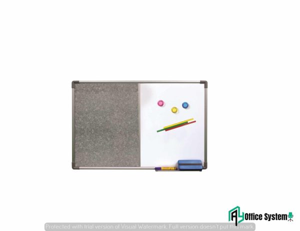 Magnetic Whiteboard + Stick On Notice Board Dual Board With Aluminium Frame