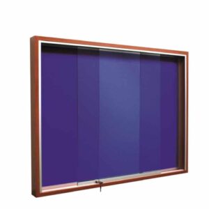 Foam Notice Board Sliding Glass Cabinet with Wooden Frame