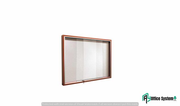 Soft Notice Board Sliding Glass Cabinet with Wooden Frame