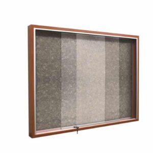 Stick On Board Sliding Glass Cabinet with Wooden Frame