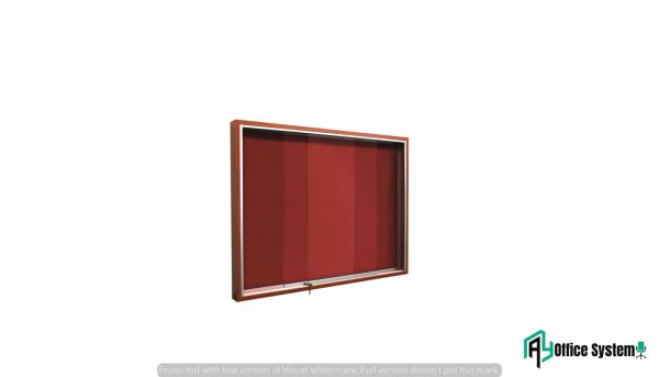 Velcro Notice Board Sliding Glass Cabinet with Wooden Frame