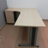 L Shape Office Table With J Metal Leg + 2D1F Pedestal - V-TL 1515-3D