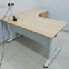 L Shape Office Table With J Metal Leg + 2D1F Pedestal – V-BL 1515-3D