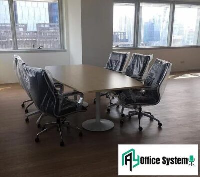 Boat Shape Conference Table With Drum Leg - F1-DBC 1800