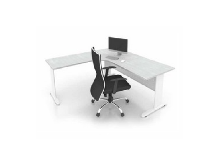 L Shape Office Table With J Metal Leg - F1-JL 1515