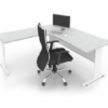 L Shape Office Table With J Metal Leg - F1-JL 1515