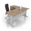 L Shape Office Table With J Metal Leg + 4D Pedestal - F1-JL-D 1515