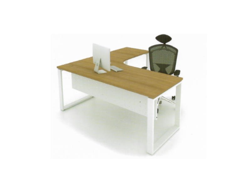 L Shape Office Table With O Metal Leg - F1-SL 1515