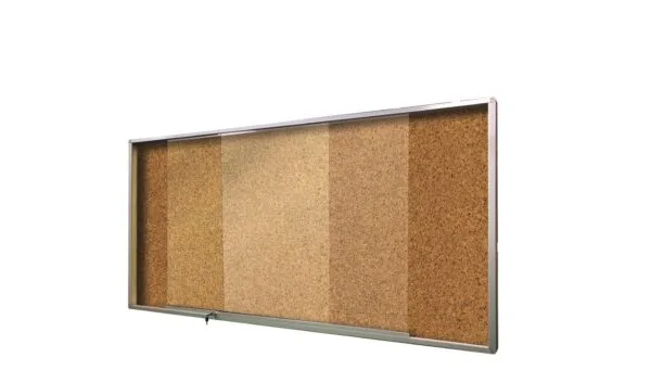 SCC – CORK BOARD/CORK BULLETIN BOARD SLIDING GLASS CABINET WITH ALUMINIUM FRAME
