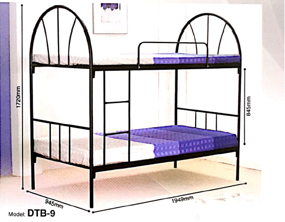 DTB 10 – DOUBLE DECKER METAL BED FRAME WITH METAL WIRE BASE