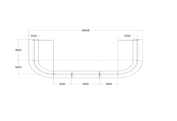 RECEPTION COUNTER WITH PARTITION SYSTEM – F1-PHALARIS