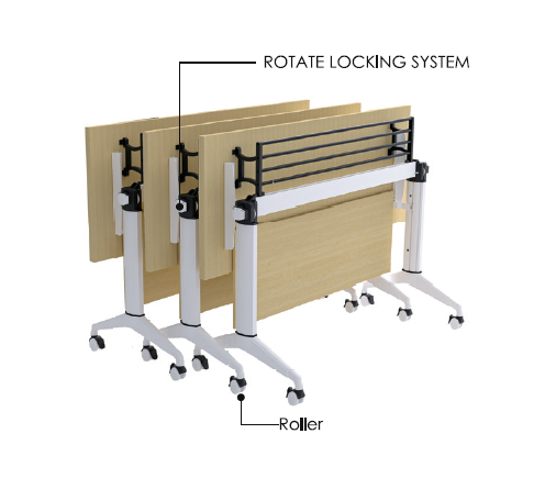 Foldable Training Table With IJ Leg – F1-M-IJ 1260/1560/1860