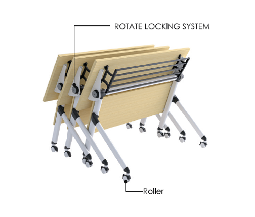 Foldable Training Table With YJ Leg – F1-M-YJ 1260/1560/1860