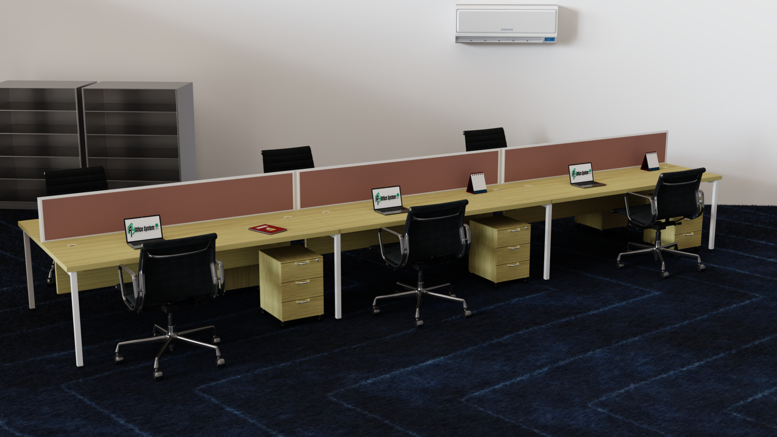 Rectangular Office Space RECTANGULAR SHAPE OFFICE WORKSTATION - R10 - AY Office System