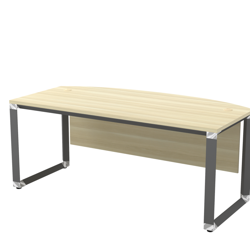 D Shape Office Table With O Shape Pyramid Metal Leg – V-OWB 180 A