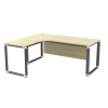 L Shape Office Table With O Pyramid Metal Leg - V-OWL 1515/1815
