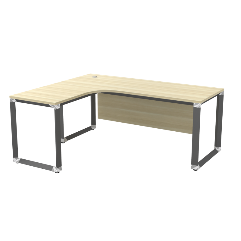 L Shape Office Table With O Pyramid Metal Leg - V-OWL 1515/1815 L Shape Office Table With O Pyramid Metal Leg - V-OWL 1515/1815