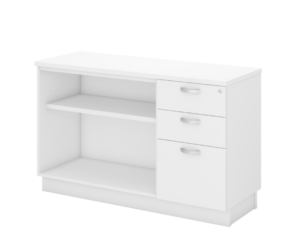 OPEN SHELF + FIXED 2D1F PEDESTAL SIDE CABINET – V-Q-YOP 7123