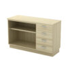 OPEN SHELF + FIXED 4D PEDESTAL SIDE CABINET – V-Q-YOP 7124