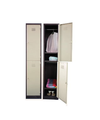 2 Compartment Steel Locker with Cloth Hanging Bar – GV-S 114/C