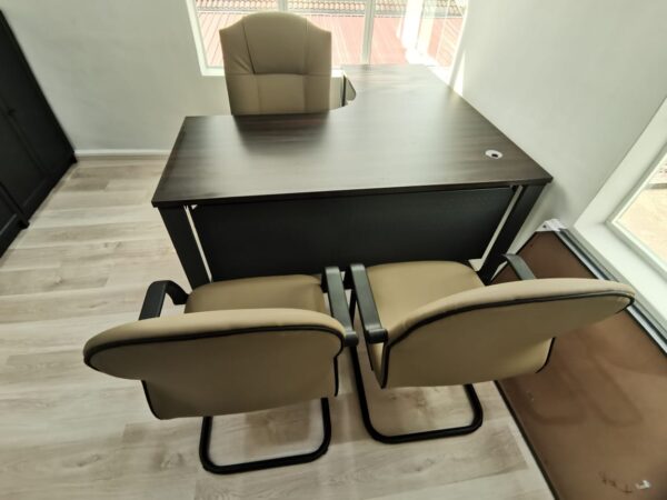 L Shape Office Table With O Metal Leg - V-SQML 1515