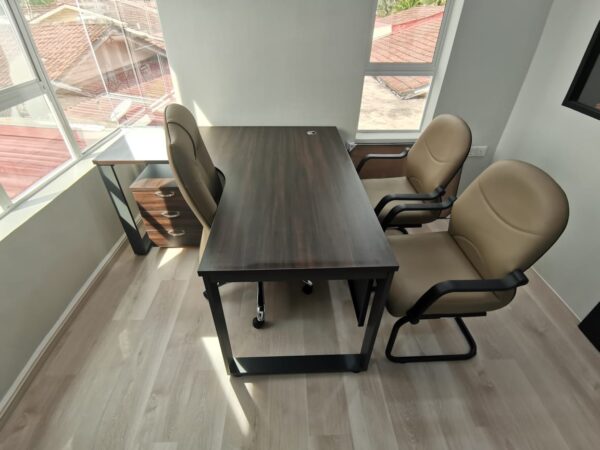 L Shape Office Table With O Metal Leg - V-SQML 1515