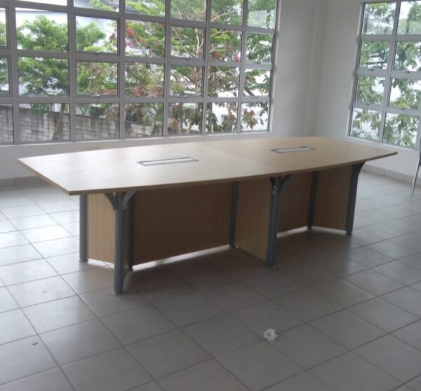 Boat Shape Conference Table With Pole Leg - F1-PBC 1800