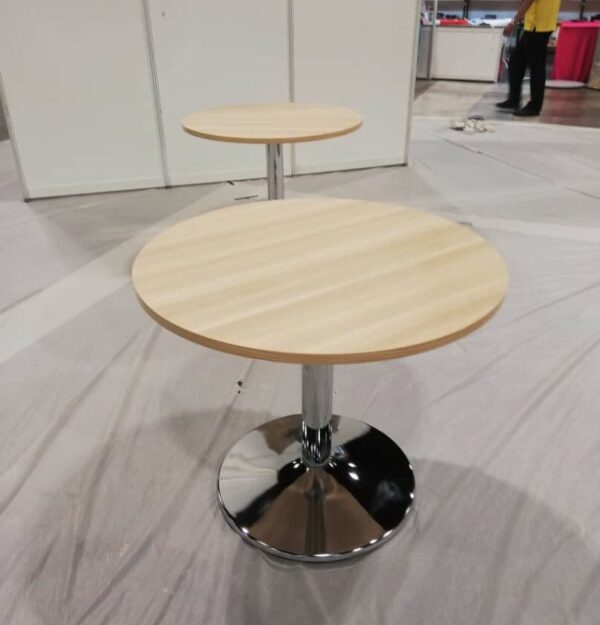 ROUND SHAPE DISCUSSION TABLE WITH CHROME DRUM LEG – V-BR 90