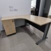 L Shape Office Table With J Metal Leg + 4D Pedestal - V-TL 1515-4D