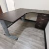 L Shape Office Table With J Metal Leg + 4D Pedestal - V-QL 1515-4D