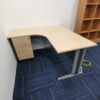 L Shape Office Table With J Metal Leg + 4D Pedestal - V-TL 1515-4D