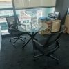 ROUND SHAPE TEMPERED GLASS DISCUSSION TABLE WITH SPIDER LEG – F1-DT-SP 900 G