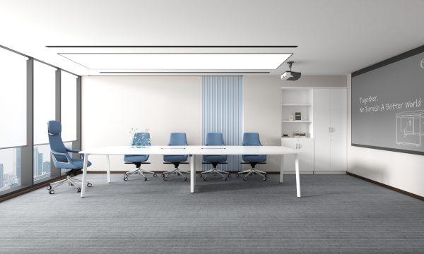 Boat Shape Conference Table With V Metal Leg - V-ASBB 30/36