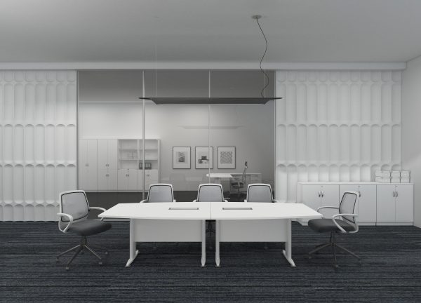 Boat Shape Conference Table With I Metal Leg - V-HBB 30