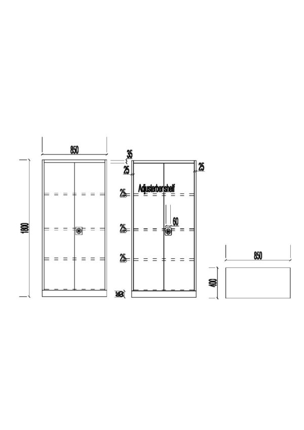 Full Height Steel Cupboard With Swinging Door – TY-S 247 Sizes