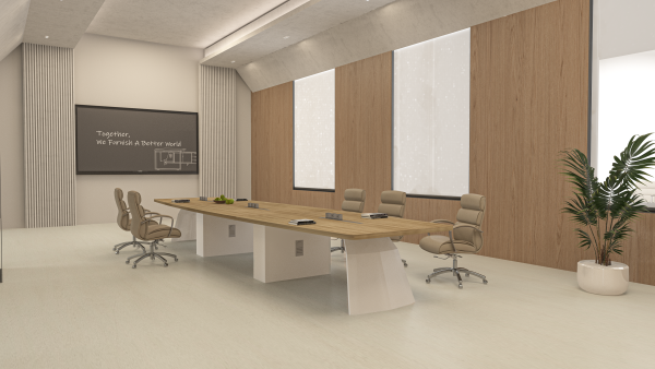 Boat Shape Conference Table With Venzor Metal Leg - V-VBP 24/30/36/48/60